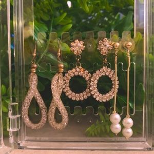 Trio of costume earrings